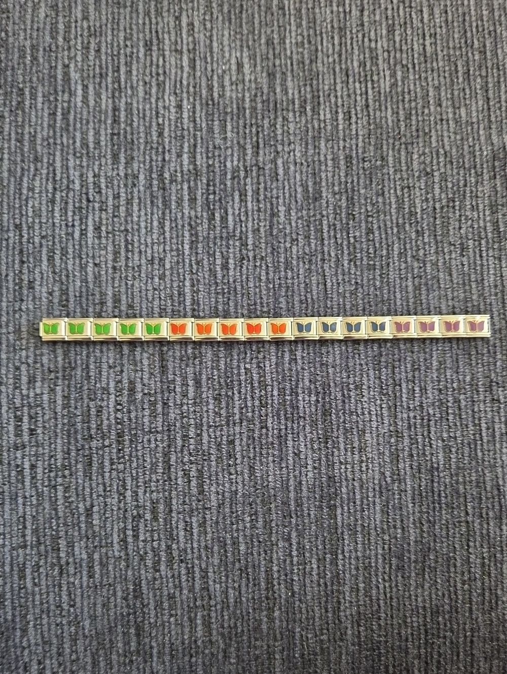 Italian Charm Bracelet Colorful Butterfly Link Bracelet - Multicolor Enamel NEW - Picture 3 of 3